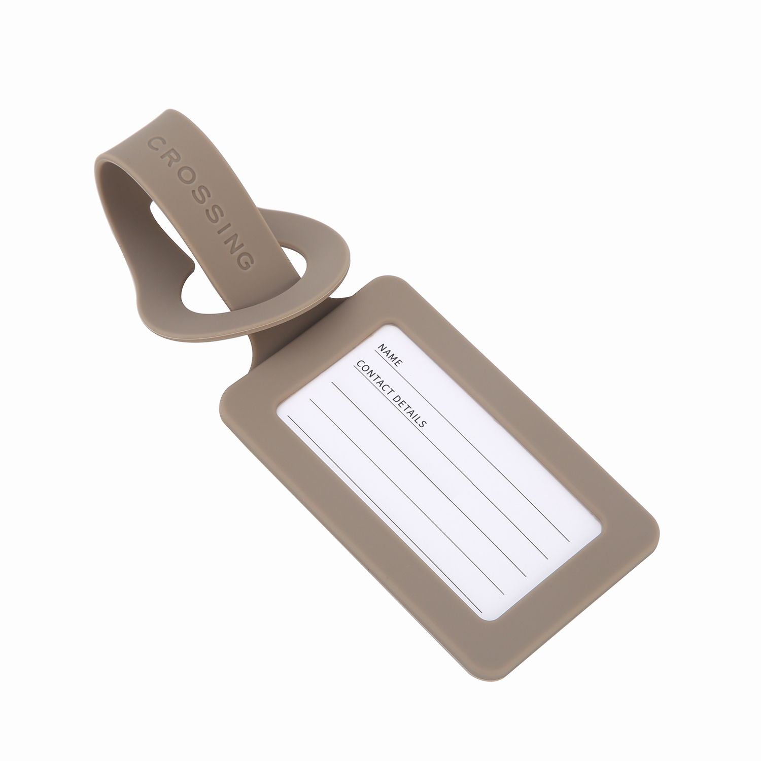 Crossing Silicone Luggage Tag - Cement Grey