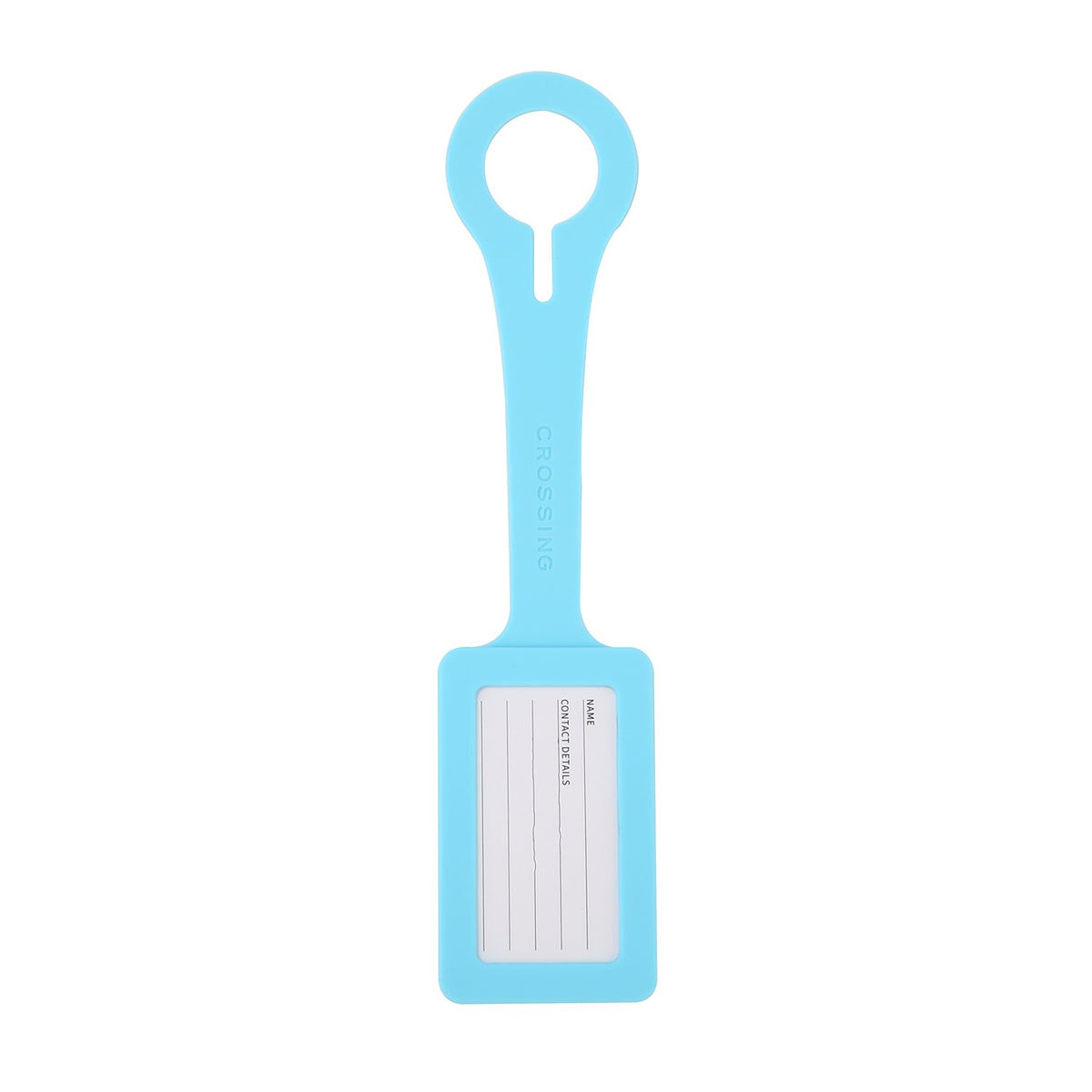 Crossing Silicone Luggage Tag - Neon Aqua Blue