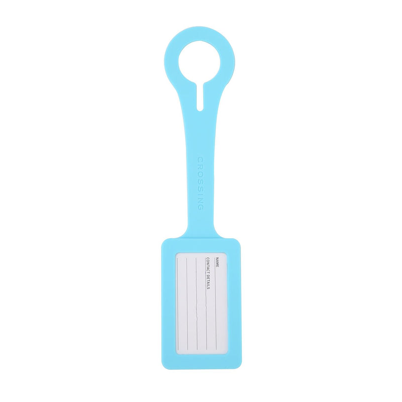 Crossing Silicone Luggage Tag - Neon Aqua Blue