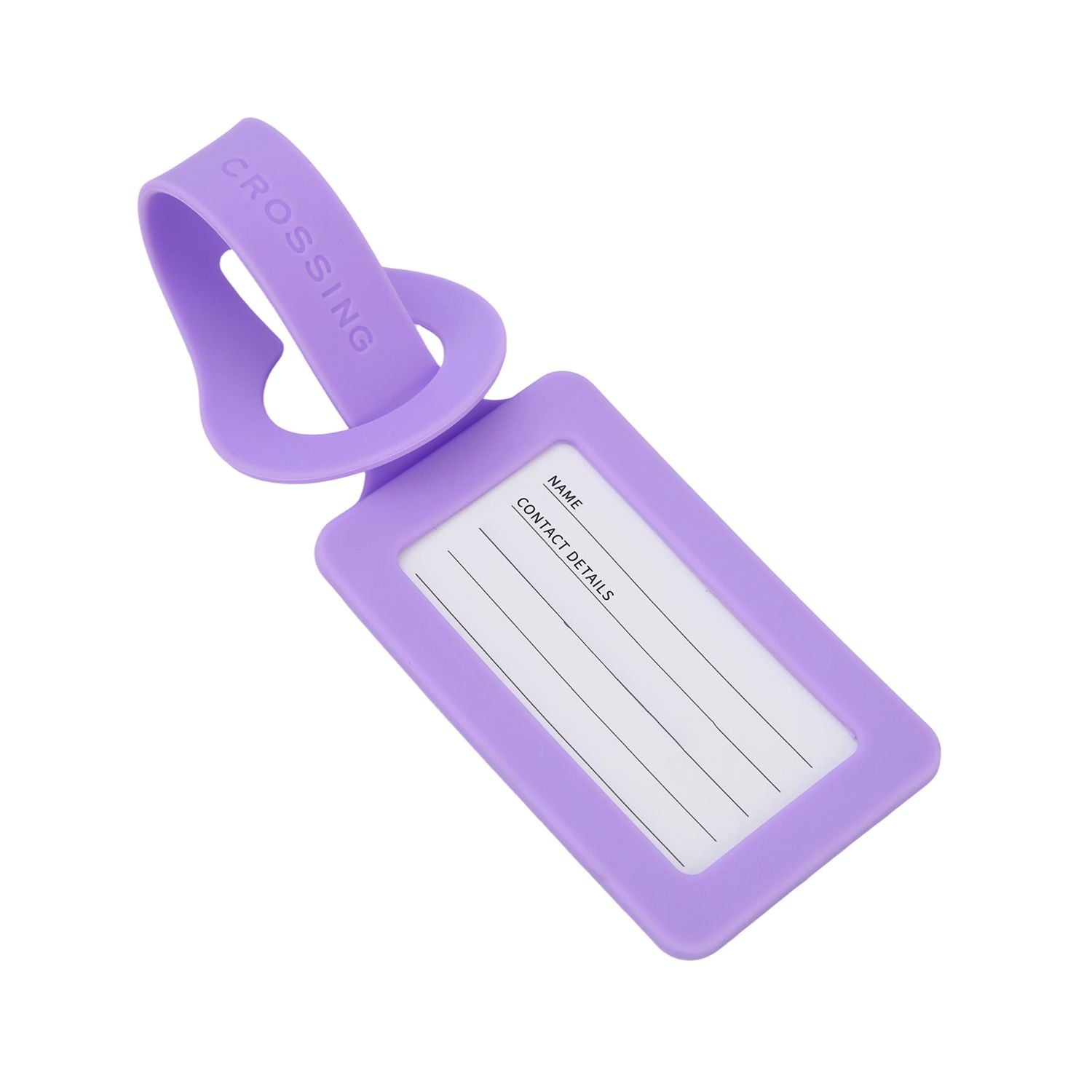 Crossing Silicone Luggage Tag - Neon Lilac