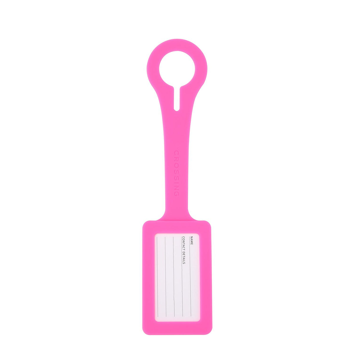 Crossing Silicone Luggage Tag - Neon Pink