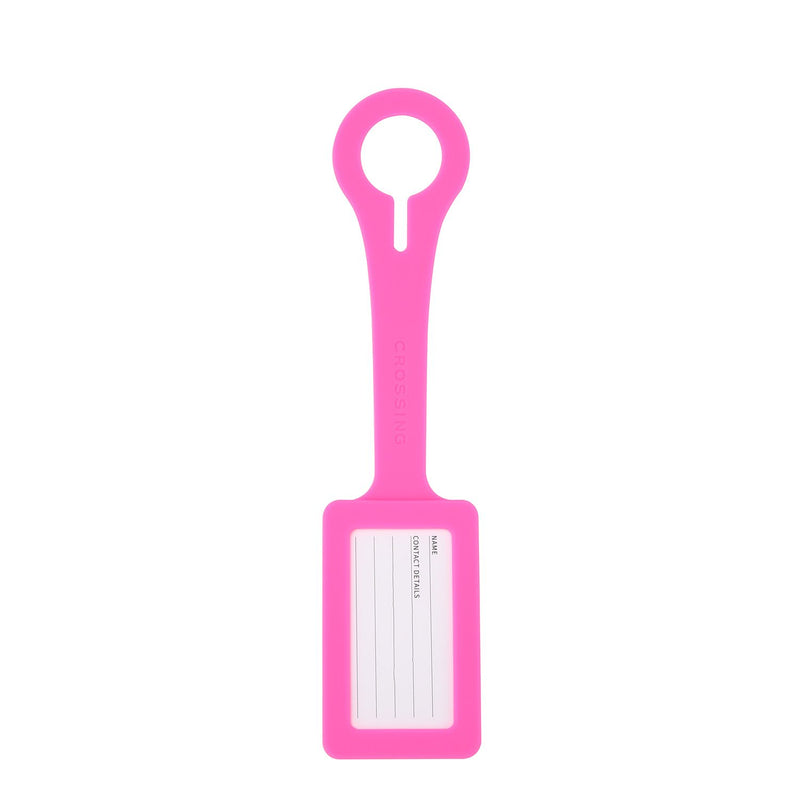 Crossing Silicone Luggage Tag - Neon Pink