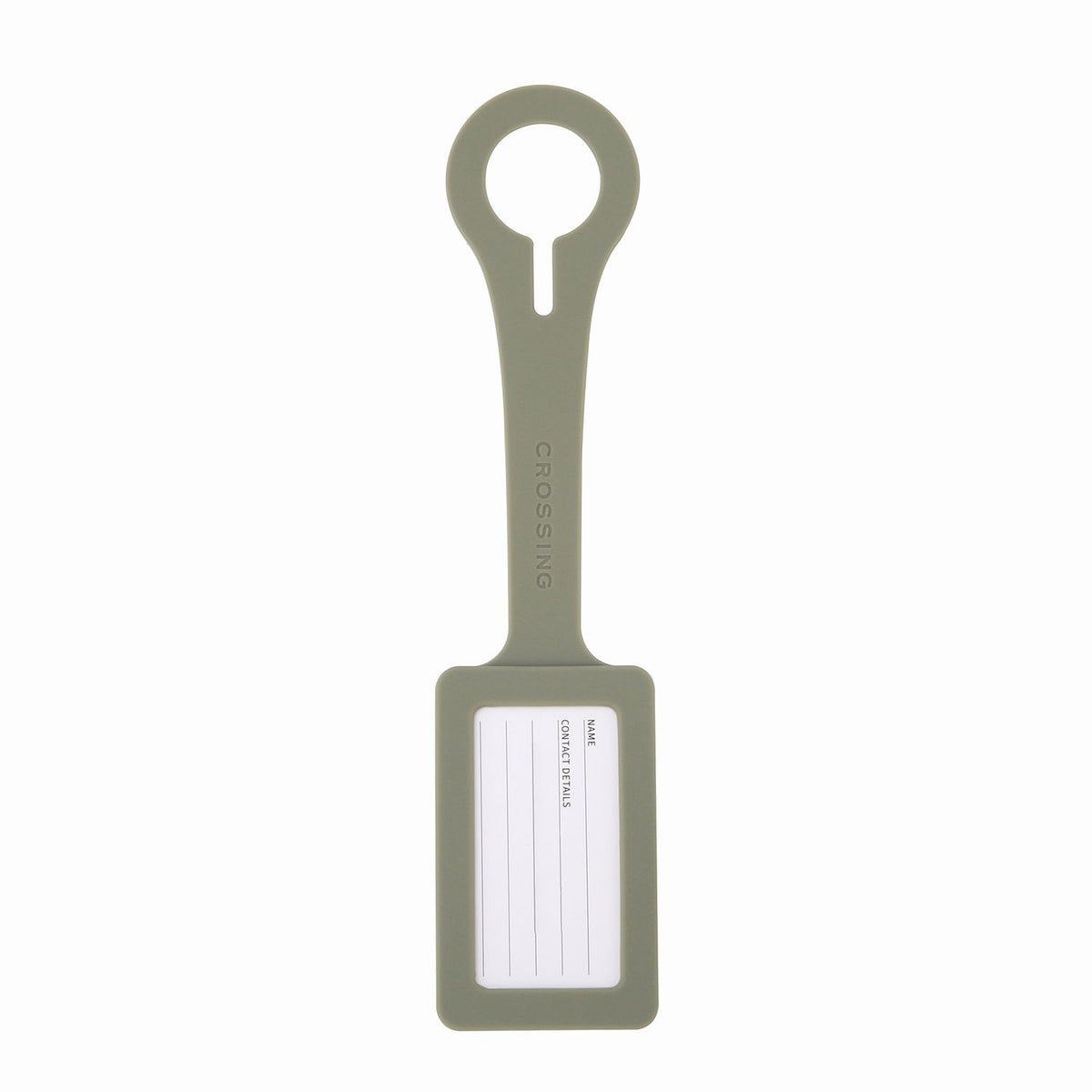 Crossing Silicone Luggage Tag - Olive Sage