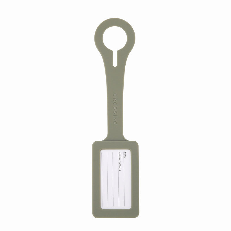 Crossing Silicone Luggage Tag - Olive Sage