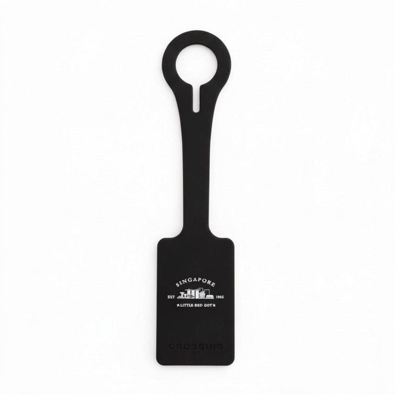 Crossing Silicone Luggage Tag - Singapore (Black)