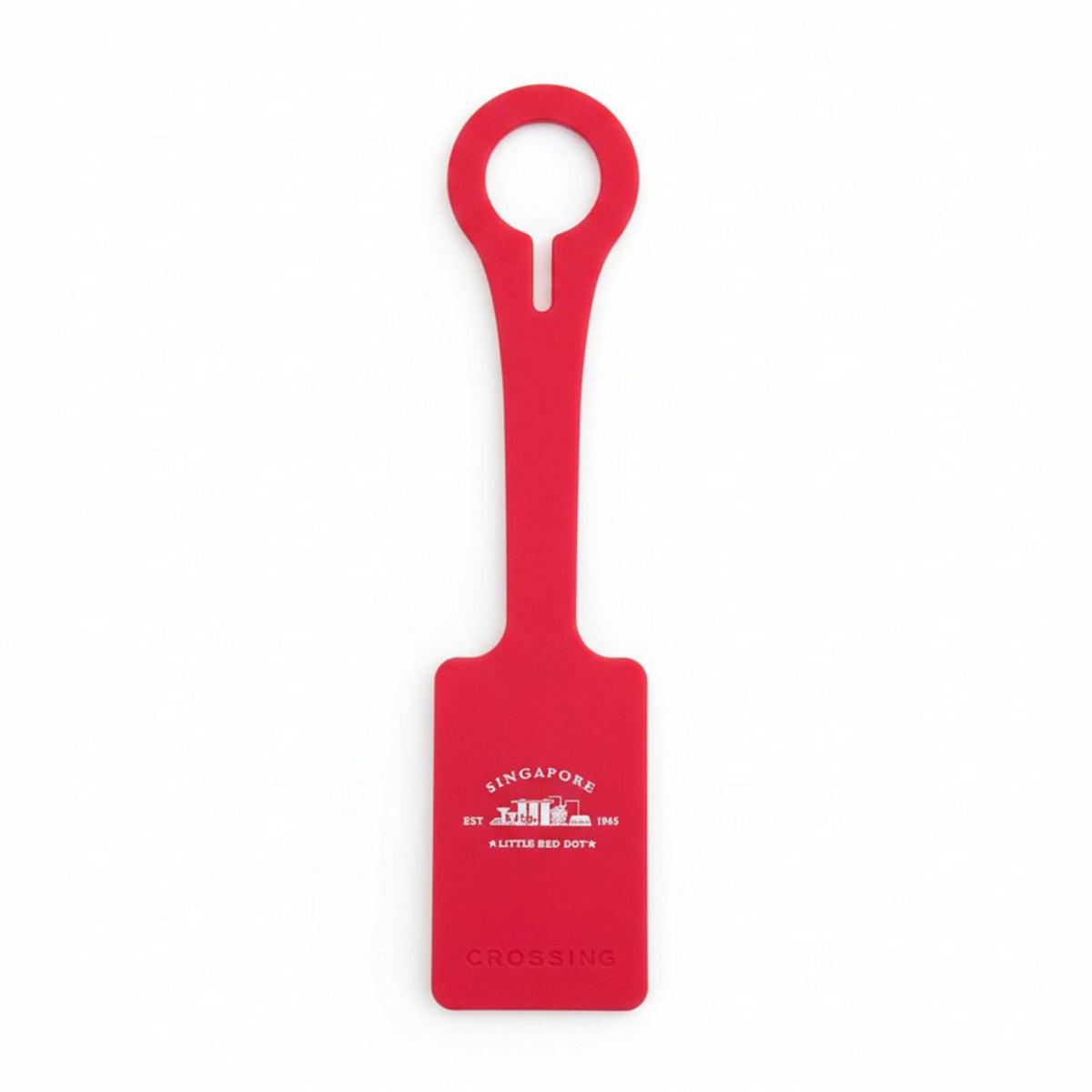 Crossing Silicone Luggage Tag - Singapore (Red)