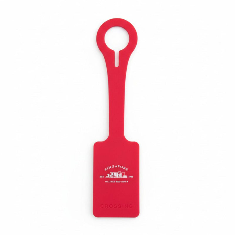 Crossing Silicone Luggage Tag - Singapore (Red)