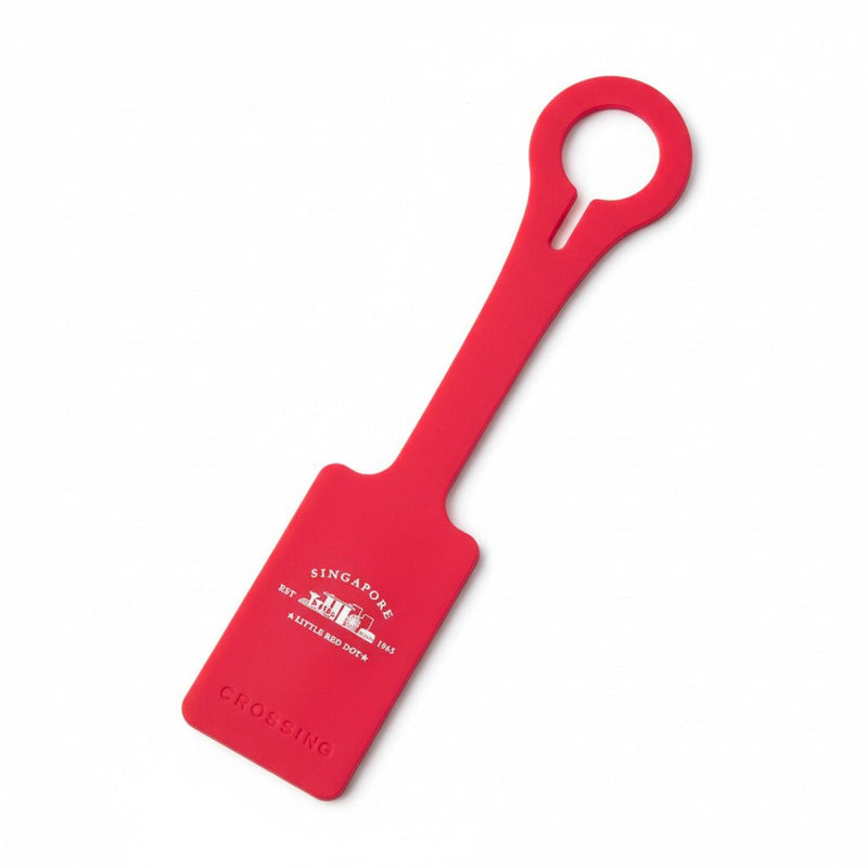 Crossing Silicone Luggage Tag - Singapore (Red)