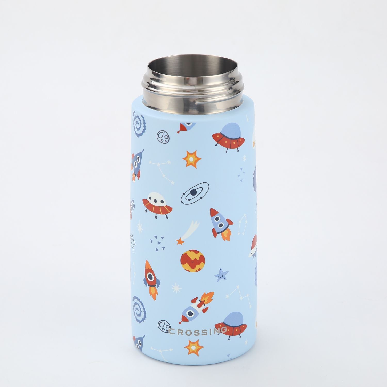 Crossing S/S 316 Kids' Insulated Water Bottle W/Sipper Silicone Straw 400ml - Galactic Space
