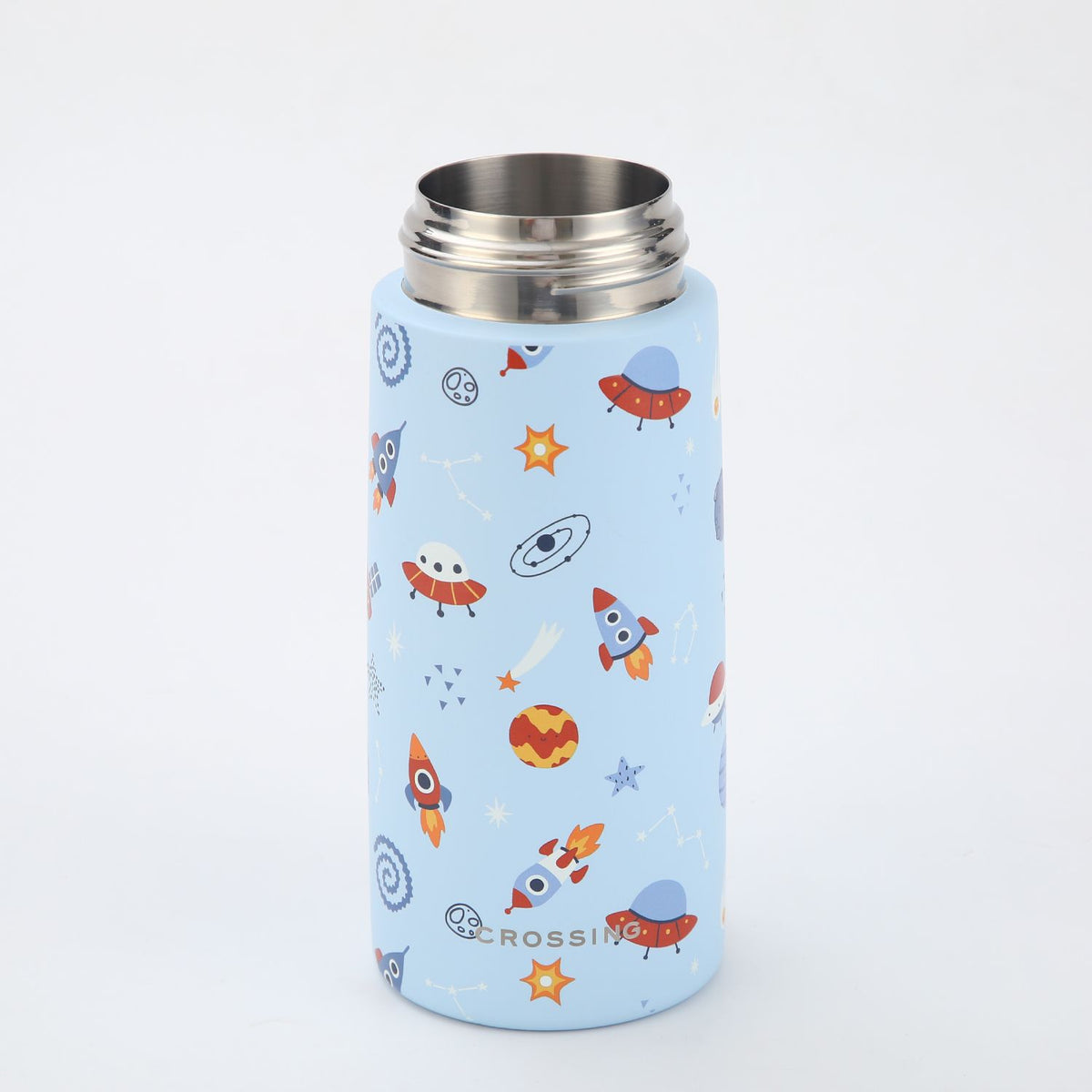 Crossing S/S 316 Kids' Insulated Water Bottle W/Sipper Silicone Straw 400ml - Galactic Space