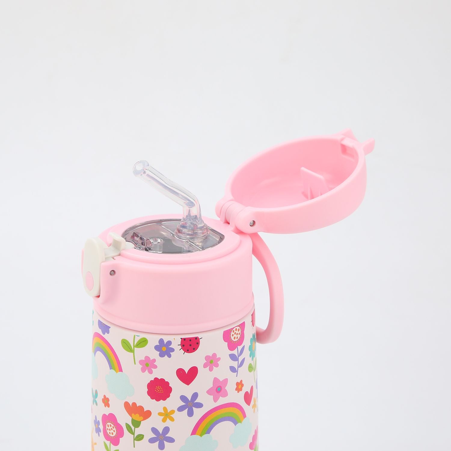 Crossing S/S 316 Kids' Insulated Water Bottle W/Sipper Silicone Straw 400ml - Happy Bee