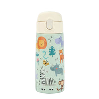 Crossing S/S 316 Kids' Insulated Water Bottle W/Sipper Silicone Straw 400ml - Wildlife Wonders