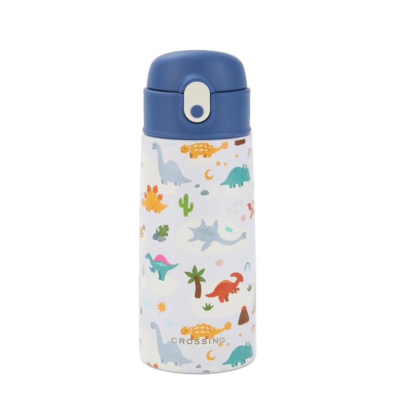 Crossing S/S 316 Kids' Insulated Water Bottle W/Sipper Silicone Straw 500ml - Dino World