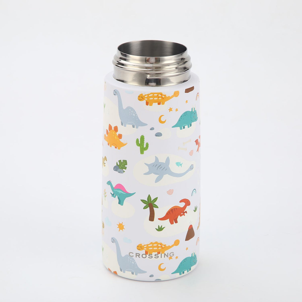 Crossing S/S 316 Kids' Insulated Water Bottle W/Sipper Silicone Straw 500ml - Dino World