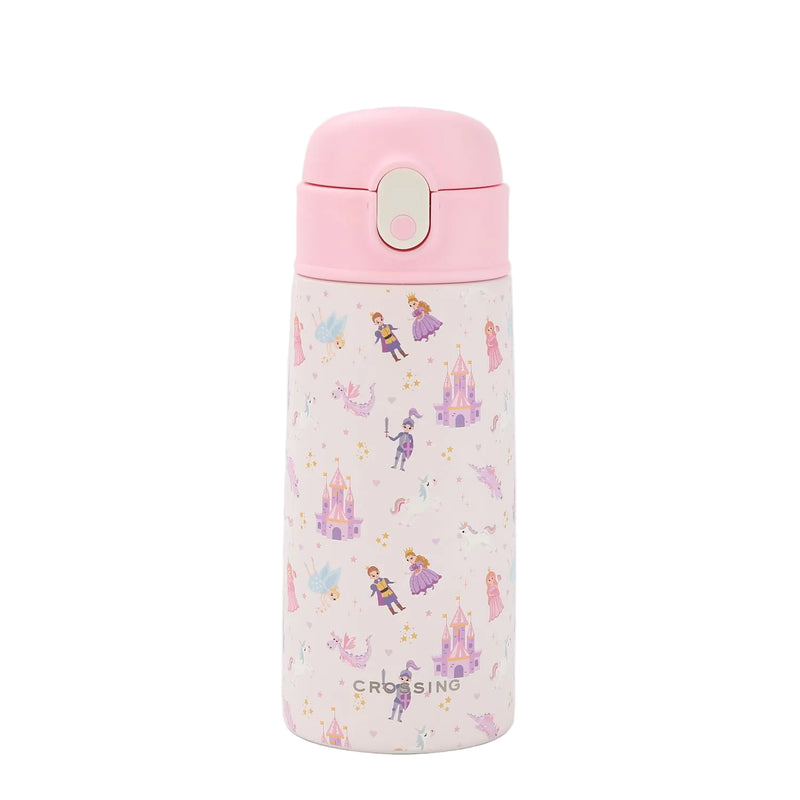 Crossing S/S 316 Kids' Insulated Water Bottle W/Sipper Silicone Straw 500ml - Enchanted Fairytale