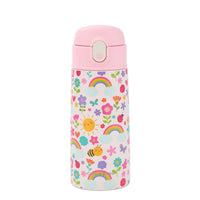 Crossing S/S 316 Kids' Insulated Water Bottle W/Sipper Silicone Straw 500ml - Happy Bee