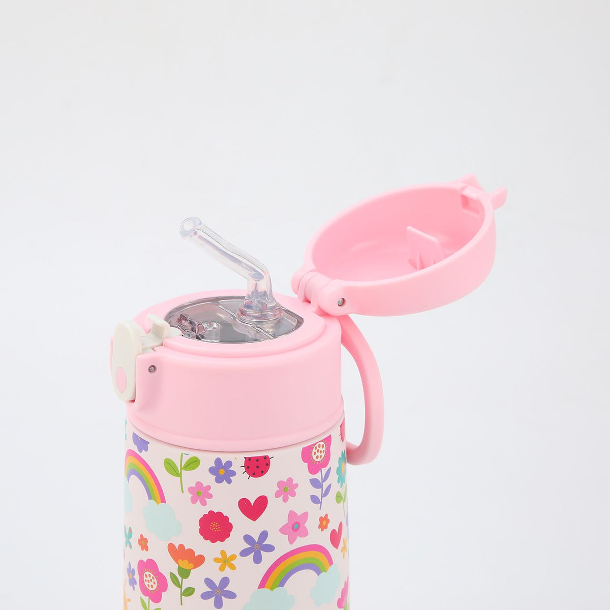 Crossing S/S 316 Kids' Insulated Water Bottle W/Sipper Silicone Straw 500ml - Happy Bee