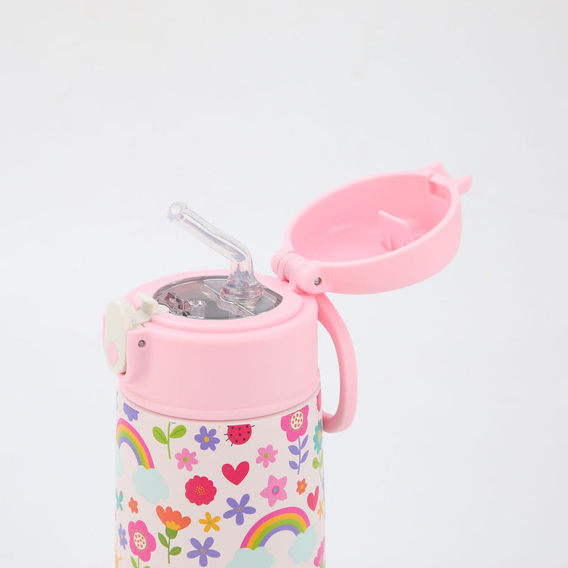 Crossing S/S 316 Kids' Insulated Water Bottle W/Sipper Silicone Straw 500ml - Happy Bee