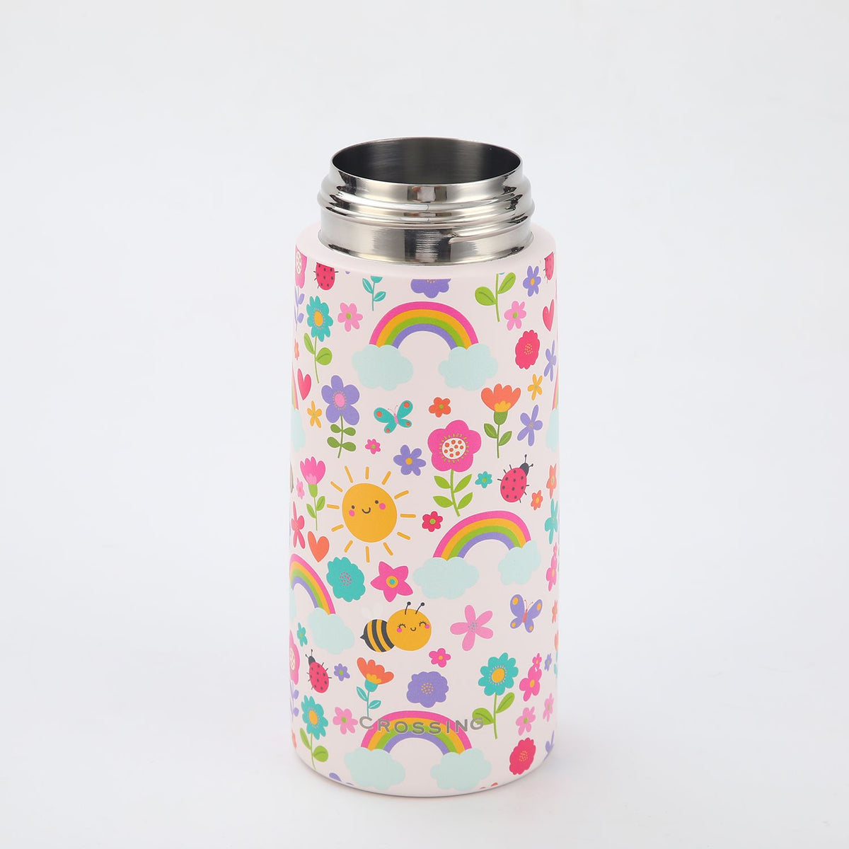 Crossing S/S 316 Kids' Insulated Water Bottle W/Sipper Silicone Straw 500ml - Happy Bee