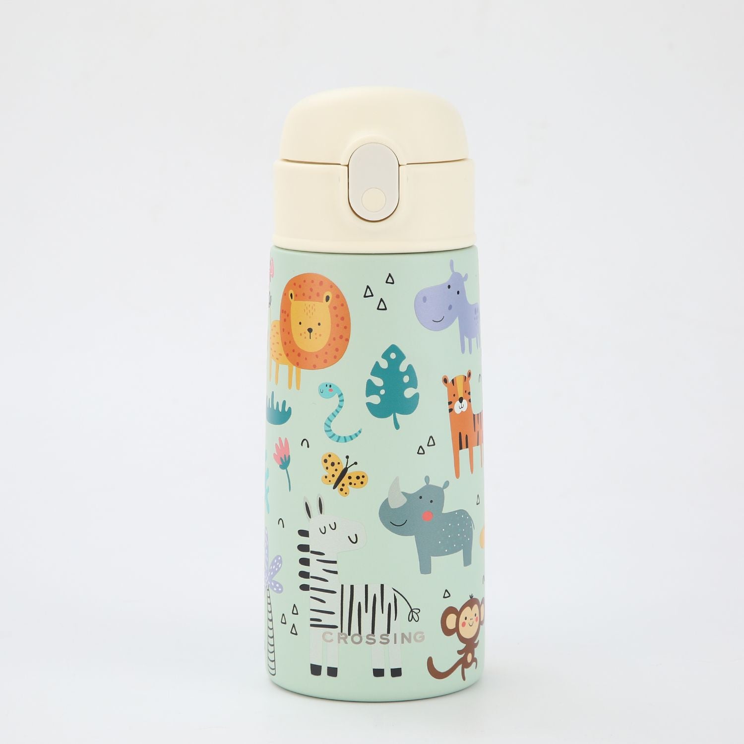 Crossing S/S 316 Kids' Insulated Water Bottle W/Sipper Silicone Straw 500ml - Wildlife Wonders