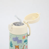 Crossing S/S 316 Kids' Insulated Water Bottle W/Sipper Silicone Straw 500ml - Wildlife Wonders