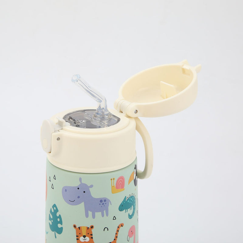 Crossing S/S 316 Kids' Insulated Water Bottle W/Sipper Silicone Straw 500ml - Wildlife Wonders