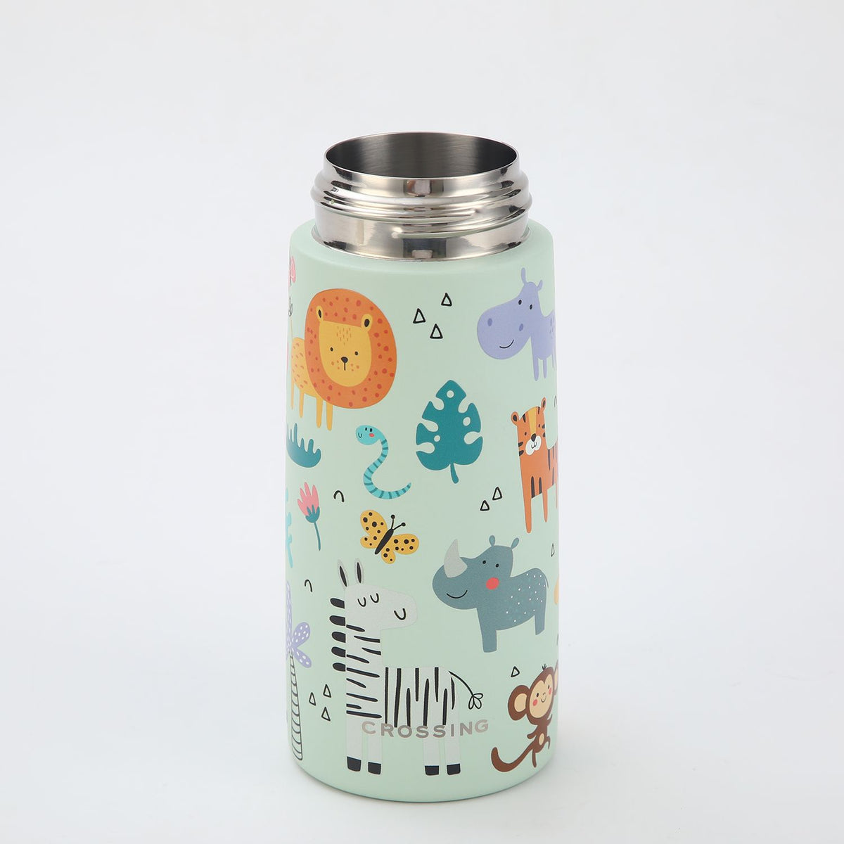 Crossing S/S 316 Kids' Insulated Water Bottle W/Sipper Silicone Straw 500ml - Wildlife Wonders
