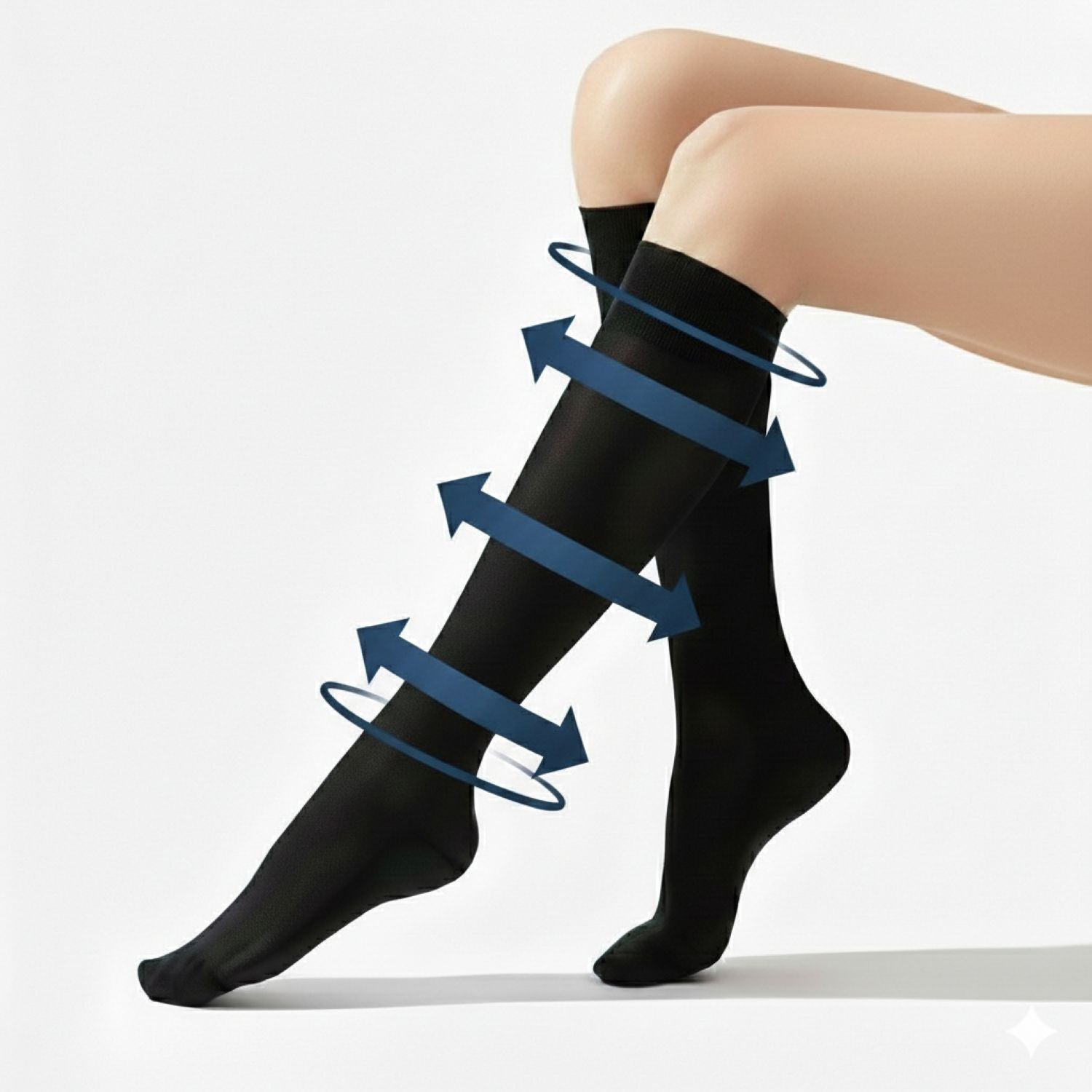Crossing Travel & Flight Compression Socks  L - Black