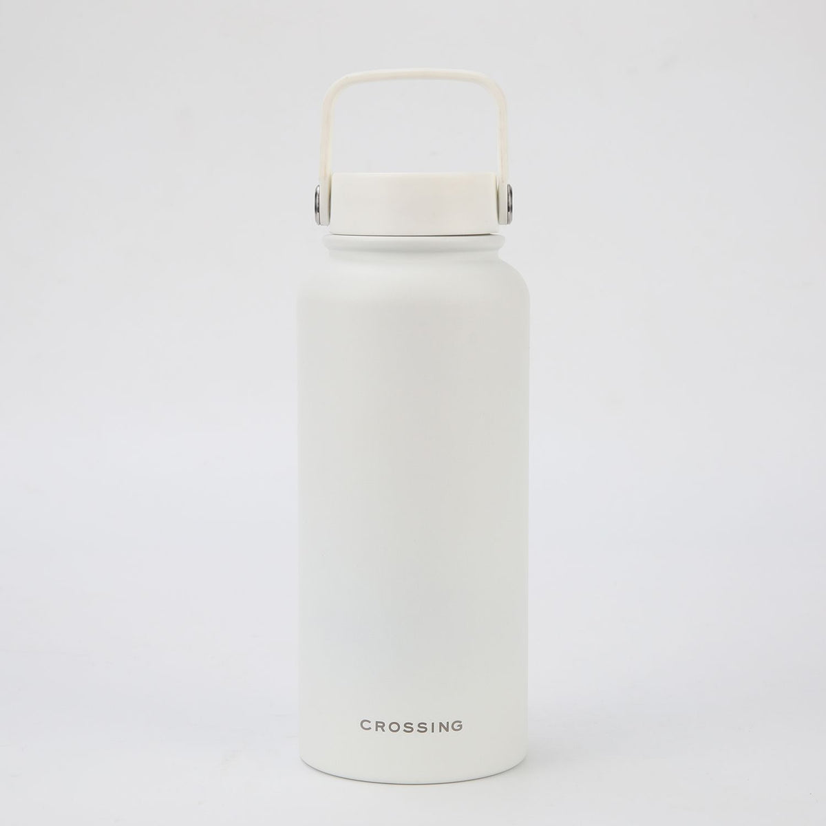 Crossing Urban Ceramic S/S Insulated Flat Cap Bottle With Handle 1000ml - Frost White