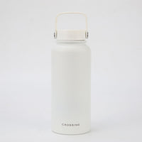 Crossing Urban Ceramic S/S Insulated Flat Cap Bottle With Handle 1000ml - Frost White