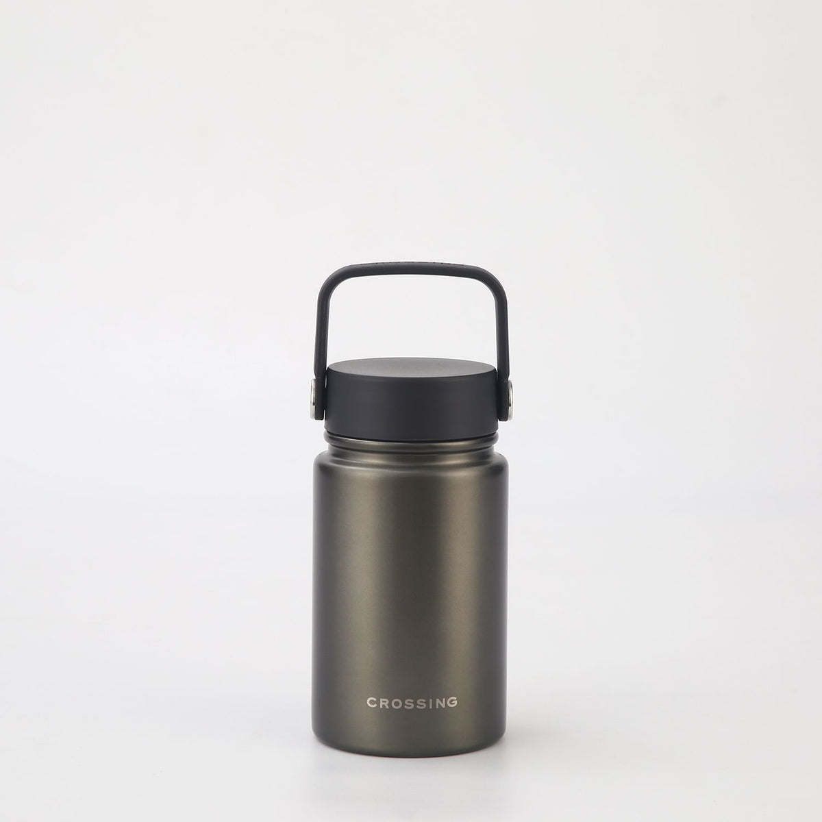 Crossing Urban Ceramic S/S Insulated Flat Cap Bottle With Handle 400ml - Gun Metal