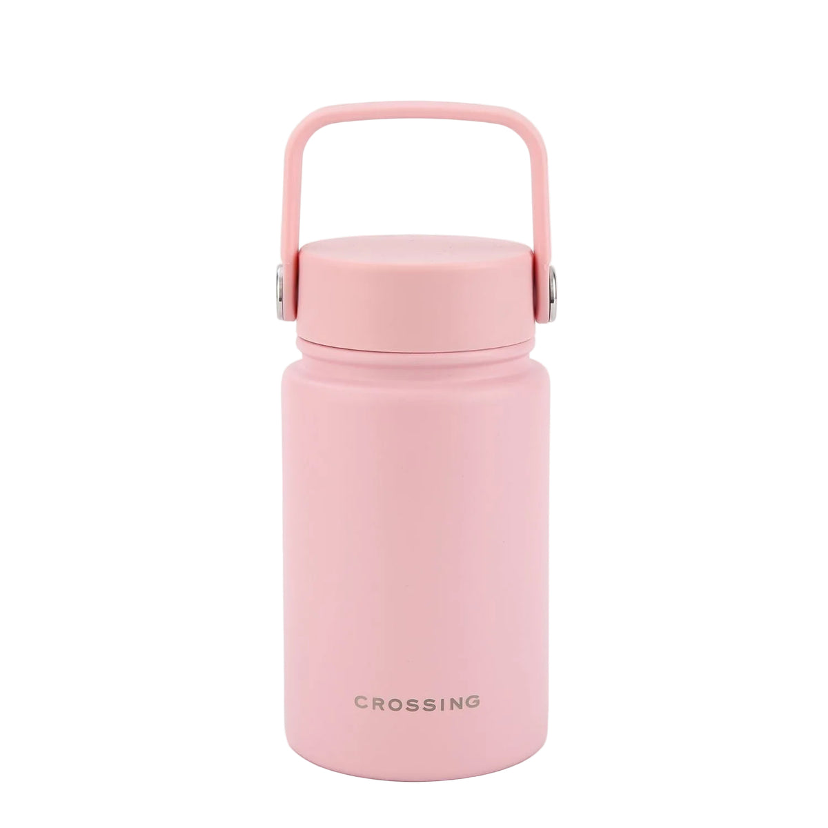 Crossing Urban Ceramic S/S Insulated Flat Cap Bottle With Handle 400ml - Light Pink