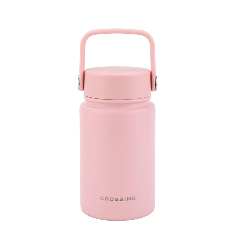 Crossing Urban Ceramic S/S Insulated Flat Cap Bottle With Handle 400ml - Light Pink