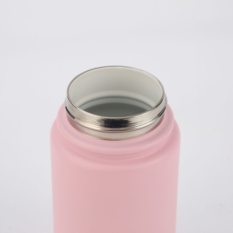 Crossing Urban Ceramic S/S Insulated Flat Cap Bottle With Handle 400ml - Light Pink