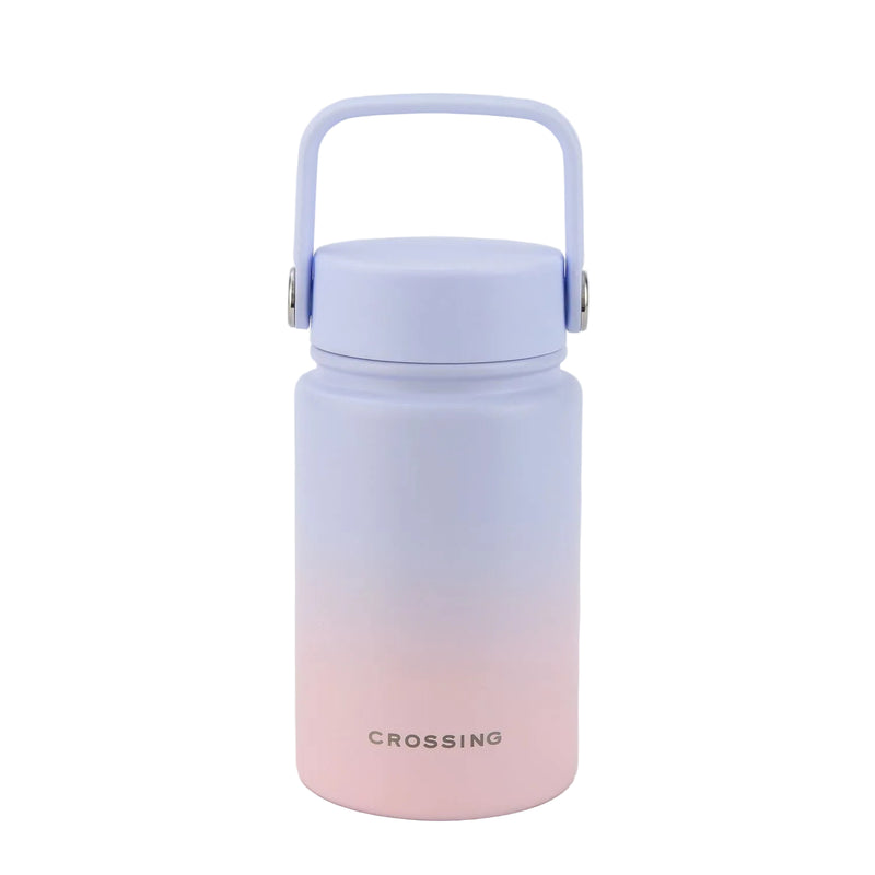 Crossing Urban Ceramic S/S Insulated Flat Cap Bottle With Handle 400ml - Ombre Coral Mist