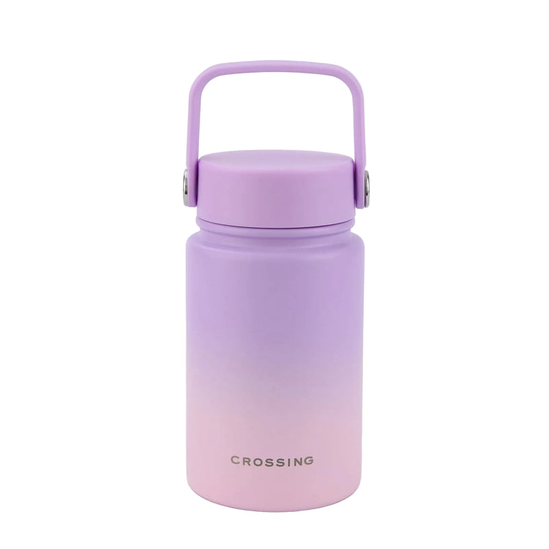 Crossing Urban Ceramic S/S Insulated Flat Cap Bottle With Handle 400ml - Ombre Lavender Luxe