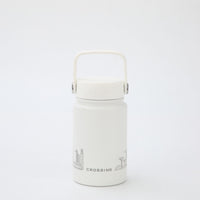 Crossing Urban Ceramic S/S Insulated Flat Cap Bottle With Handle 400ML - Skyline Singapore (Frost White)