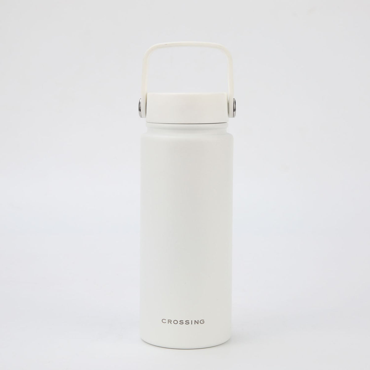 Crossing Urban Ceramic S/S Insulated Flat Cap Bottle With Handle 600ml - Frost White