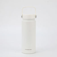 Crossing Urban Ceramic S/S Insulated Flat Cap Bottle With Handle 600ml - Frost White