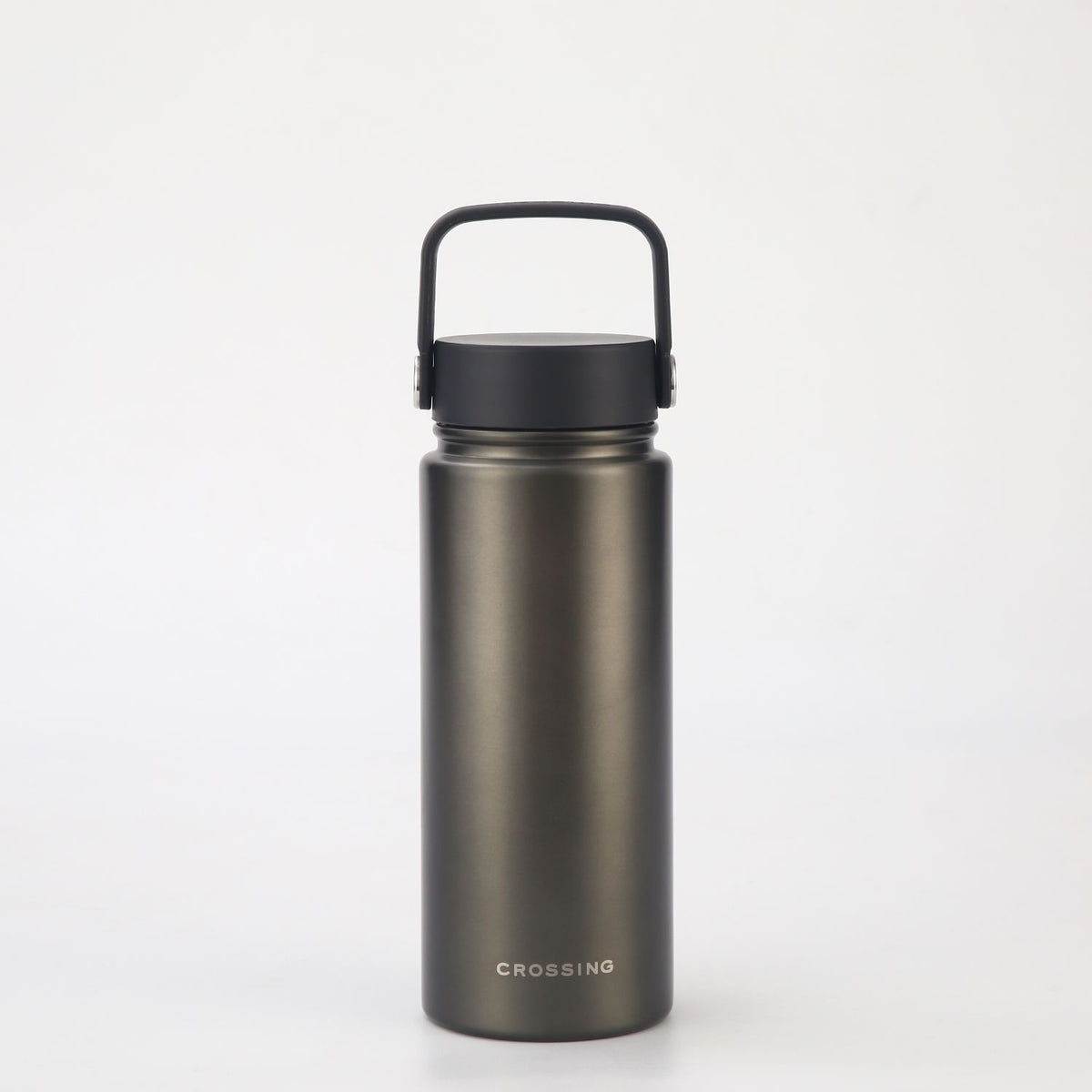 Crossing Urban Ceramic S/S Insulated Flat Cap Bottle With Handle 600ml - Gun Metal