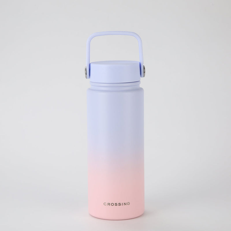 Crossing Urban Ceramic S/S Insulated Flat Cap Bottle With Handle 600ml - Ombre Coral Mist