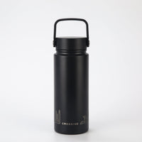 Crossing Urban Ceramic S/S Insulated Flat Cap Bottle With Handle 600ml - Skyline Singapore (Black)