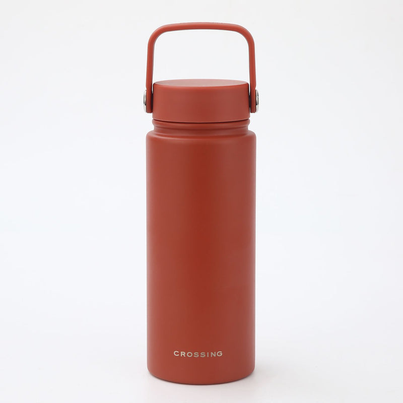 Crossing Urban Ceramic S/S Insulated Flat Cap Bottle With Handle 600ml - Terracotta