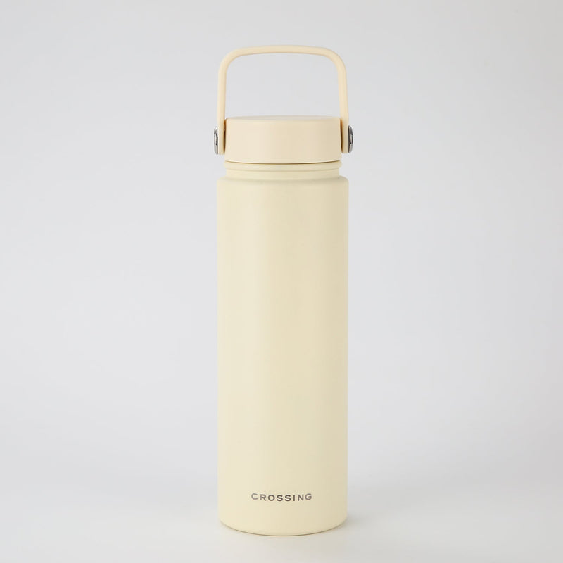 Crossing Urban Ceramic S/S Insulated Flat Cap Bottle With Handle 720ml - Cotton (White)
