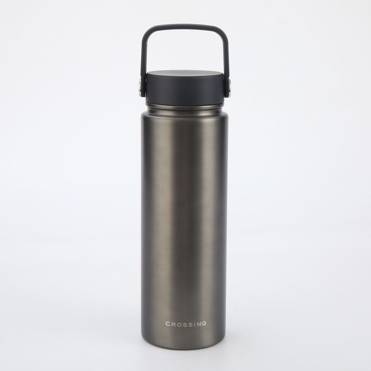 Crossing Urban Ceramic S/S Insulated Flat Cap Bottle With Handle 720ml - Gun Metal