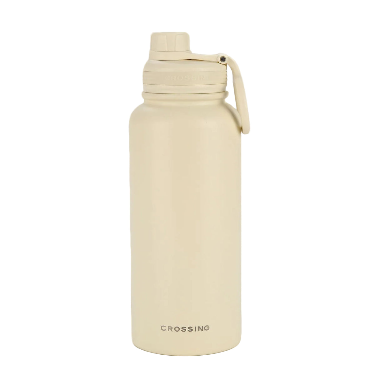 Crossing Urban Ceramic S/S Insulated Screw Cap Sports Bottle With Handle 1000ml - Cotton (White)