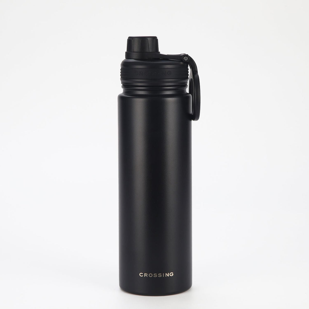Crossing Urban Ceramic S/S Insulated Screw Cap Sports Bottle With Handle 720ml - Ebony (Black)