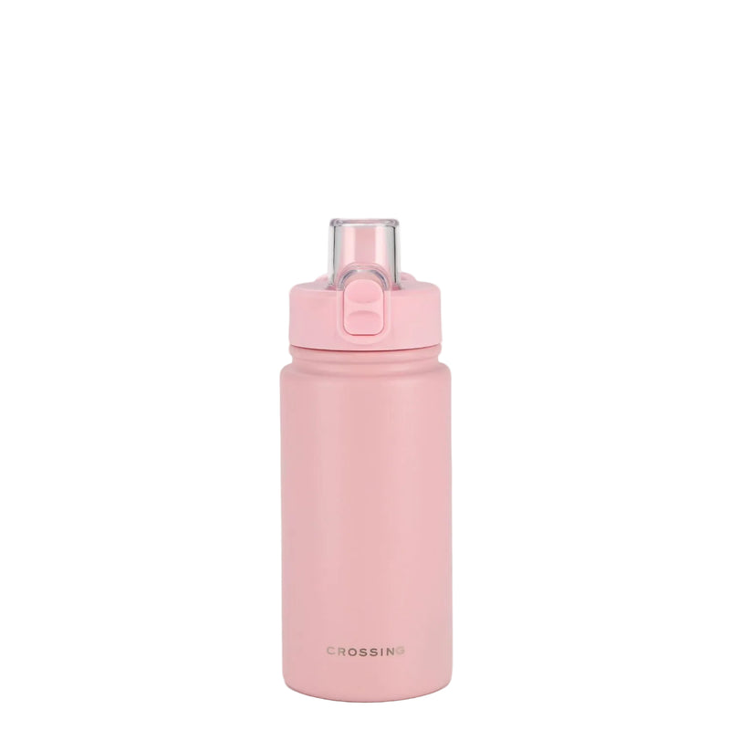 Crossing Urban Ceramic S/S Insulated Straw Sipper Cap Sports Bottle With Handle 480ml - Dusty Rose