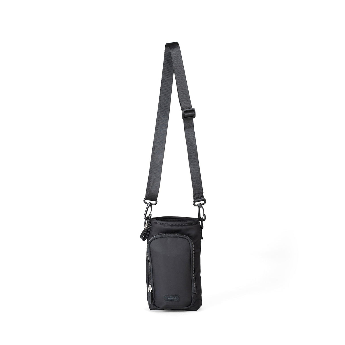 Crossing Water Bottle Crossbody Bag With  Front Pocket 2L - Black