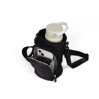 Crossing Water Bottle Crossbody Bag With  Front Pocket 2L - Black